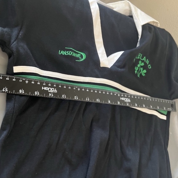 Lansdowne Ireland Women's Top Size 10 Collar V-Neck Black White Green Embroidery - Picture 7 of 11